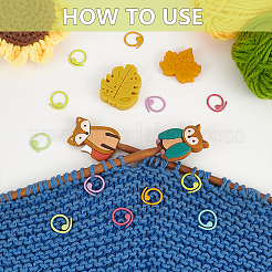 32 шт. 12 стиля пищевые экологически чистые силиконовые бусины с окрашенными в духовке цинковыми сплавами кольца-маркеры для вязания&nbsp;SIL-BC0001-08A