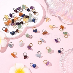 35 шт. подвески из натуральных смешанных драгоценных камней 7 цветов&nbsp;PALLOY-YW00144-01