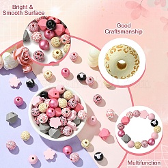 Наборы для изготовления деревянных брелоков из бисера на тему животных&nbsp;DIY-YW0008-69B