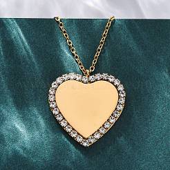 Ожерелья с подвесками из нержавеющей стали 304 с микропаве из кубического циркония для женщин&nbsp;NJEW-Z065-08G-04