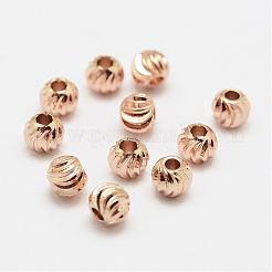 Латунная гофрированная бисера&nbsp;KK-P056-08RG-NR