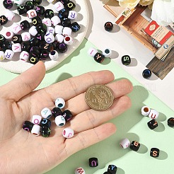 200 шт. непрозрачных белых акриловых европейских бусин&nbsp;MACR-YW0004-46