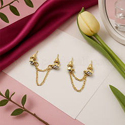 4 пара сережек-гвоздиков из цинкового сплава с кристаллами и стразами 2 цветов&nbsp;EJEW-GO0002-09