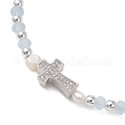 Браслеты из окрашенного натурального малазийского нефрита в форме ронделей и культивированного пресноводного жемчуга&nbsp;BJEW-JB13380-02