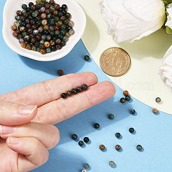 200 шт. бусины из натурального индийского агата&nbsp;G-SP0001-20A