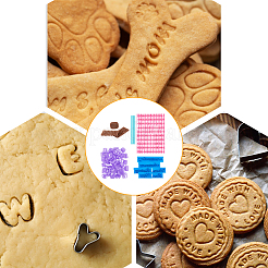 4 набор из 4-х видов пластиковых штампов для печенья с буквами pp и пластиковыми формами&nbsp;DIY-FH0007-65