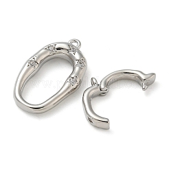 Реечное покрытие латунь микро паве прозрачный кубический цирконий складные застежки&nbsp;KK-K392-48P