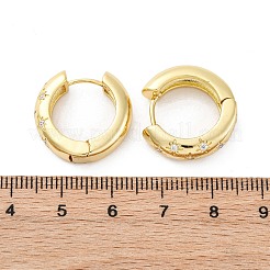 Серьги-кольца со звездами из прозрачного кубического циркония&nbsp;LS-EJEW-C022-06G