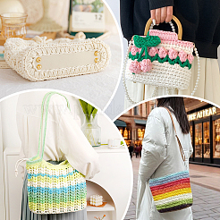 3 шт. 3 цвета овальные сумки из искусственной кожи для вязания крючком&nbsp;AJEW-CL0001-77