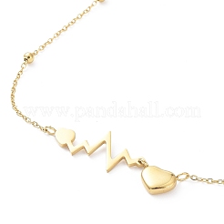 Ионное покрытие(ip) 304 нержавеющая сталь кулон сердцебиение ожерелье&nbsp;NJEW-K252-05G