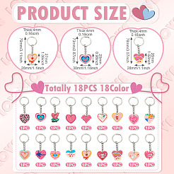 18 шт. 18 стиля брелок из ПВХ ко Дню святого Валентина&nbsp;KEYC-TA0001-56