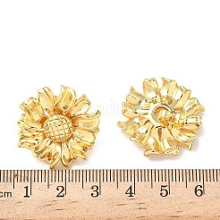 Латунные серьги-гвоздики с подсолнечником&nbsp;EJEW-F389-08G