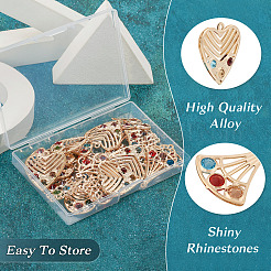 24 шт. 6 стильных железных подвесок со стеклянными подвесками&nbsp;IFIN-TA0001-61