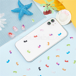 200 шт. 8 цвета 3D рыбки смоляные кабошоны&nbsp;MRMJ-CP0001-05