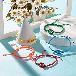 Плетеный браслет из бисера сглаз лэмпворк&nbsp;BJEW-JB07857