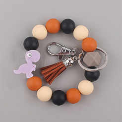 20 шт. 5-х цветные бусины из пищевого экологически чистого силикона в виде динозавра&nbsp;SIL-DR0001-02