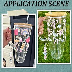 8шт. железные брелки для ключей с бусинами&nbsp;DIY-SC0028-27A