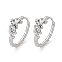 Серьги-кольца из латуни с прозрачным фианитом EJEW-Q014-14P