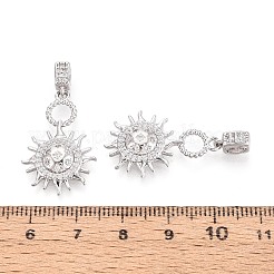 Латунные микропаве прозрачные подвески с фианитом&nbsp;KK-T075-80P