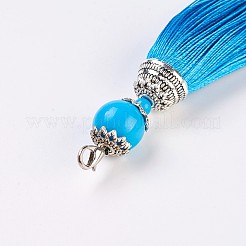 Полиэстер кисточкой большой кулон украшение&nbsp;LS-AJEW-WH0045-B03