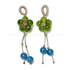 Цветочные подвески ручной работы в стиле лэмпворк&nbsp;LAMP-G159-01