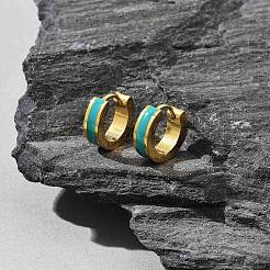 Ионное покрытие (ip) 304 нержавеющая сталь эмалированные серьги-кольца&nbsp;EJEW-P300-03G