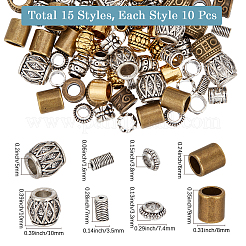 150шт 15 стиля европейские бусины из сплава в тибетском стиле&nbsp;FIND-SC0019-85