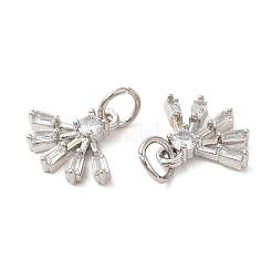 Подвеска-солнце из латуни с покрытием из латуни и прозрачным фианитом с прыгающим кольцом&nbsp;KK-Z026-05P