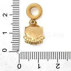 Европейские подвески-шармы кошачий глаз из нержавеющей стали 304&nbsp;STAS-D153-20B-G