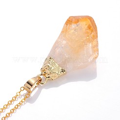 Ожерелья с подвесками из натурального сырого необработанного цитрина&nbsp;NJEW-JN01139