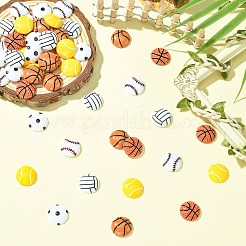 60 шт. 6 стиля спортивных непрозрачных смоляных кабошонов&nbsp;RESI-CJ0004-95