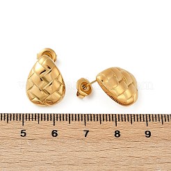 Серьги-гвоздики из нержавеющей стали 304 с текстурой&nbsp;EJEW-G423-28A-G