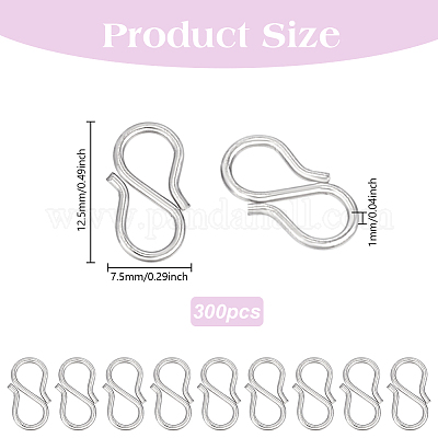 300 шт. S-образные застежки из нержавеющей стали 304&nbsp;STAS-HY0001-80-1