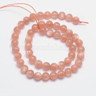 Натуральный Sunstone бисер пряди G-M262-8mm-06-1