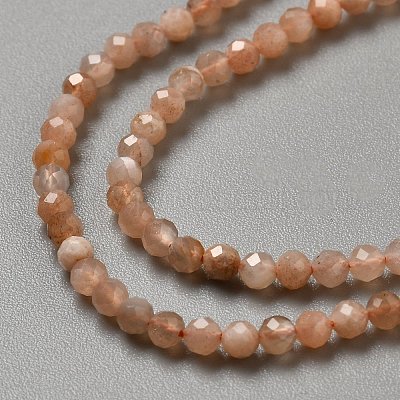 Натуральный Sunstone бисер пряди G-WH0021-78-1