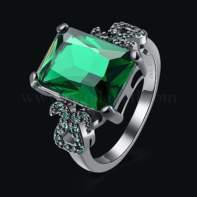 Модные латунные кольца из стекла&nbsp;RJEW-BB21001-A-6-1