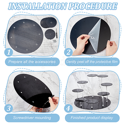 8-уровневый плоский круглый органайзер для минифигурок из акрила&nbsp;ODIS-WH0058-02-1