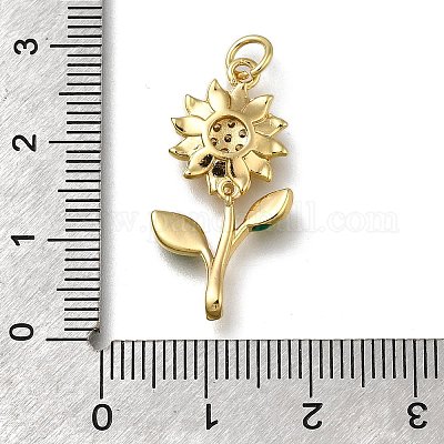 Латунные микропаве прозрачные подвески с фианитом&nbsp;LS-ZIRC-I070-014G-1