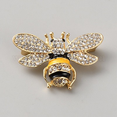 Брошь из сплава стекла пчелы&nbsp;JEWB-WH0039-48G-1