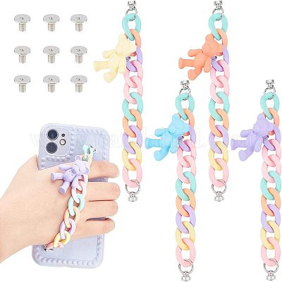 4 шт. 4-х стильная акриловая цепь панцирного плетения для самодельных мобильных ремней AJEW-CA0002-39-1