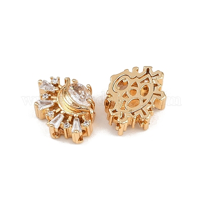 Латунные микро проложить кубического циркония бусы KK-C115-11G-1