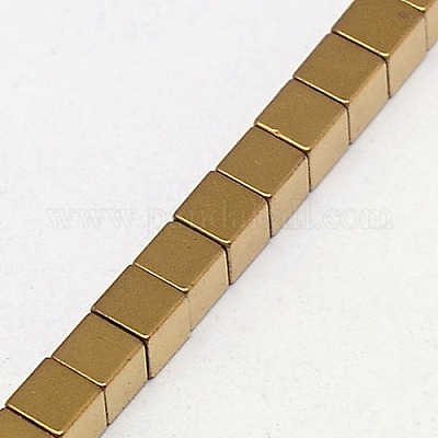 Гальванизировать немагнитных синтетический гематит бисер пряди G-J170A-4x4mm-07-1