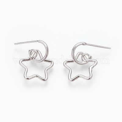 Латунные болтающиеся серьги&nbsp;EJEW-F194-02P-NF-1