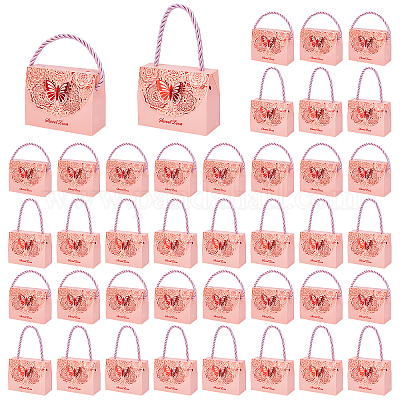 50 упаковка полых подарочных коробок для конфет с цветочным рисунком&nbsp;ABAG-TW0001-02-1