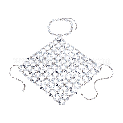 Железные и прозрачные акриловые цепи для груди бикини для сексуальных женщин&nbsp;AJEW-WH0348-730-1