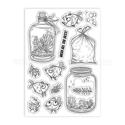 Прозрачные штампы из ПВХ с летней тематикой&nbsp;DIY-WH0631-0222-1