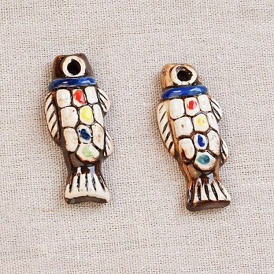 Ручной работы фарфора большие кулоны&nbsp;PORC-Z003-01E-1