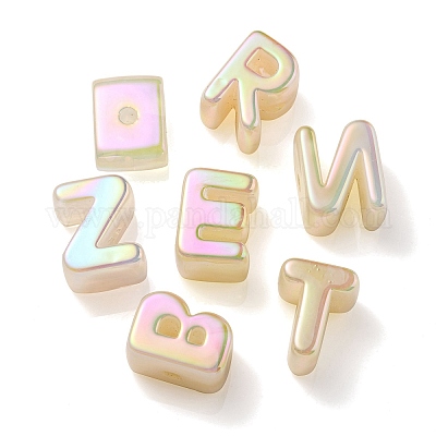 Непрозрачные радужные переливающиеся акриловые бусины OACR-P010-23F-1