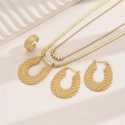 Серьги-кольца из нержавеющей стали в форме подковы CJ2846-1