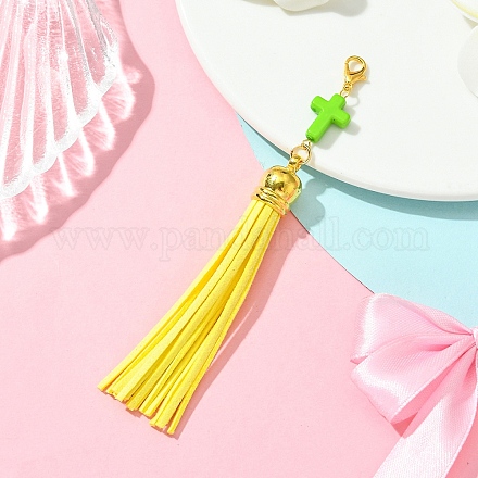 Подвеска-кисточка из акрила и искусственной замши HJEW-YW00078-05-1